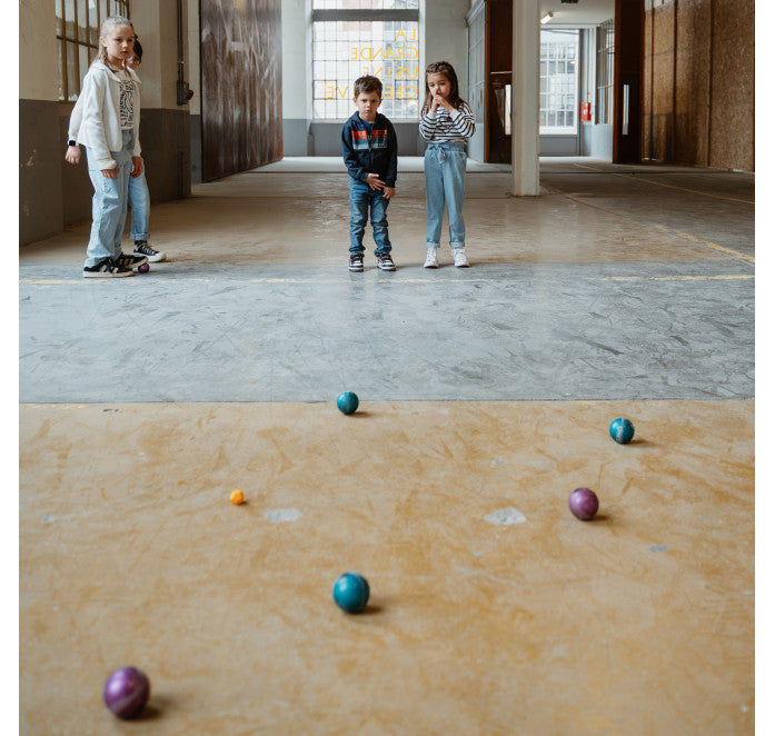 Boules Obut Enfant Indoor Outdoor bleu pailleté