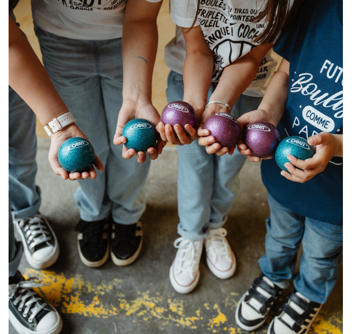 Boules Obut Enfant Indoor Outdoor violet pailleté